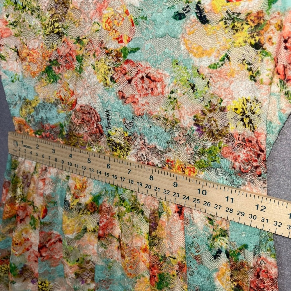 Vintage Deb Dress Womens Small‎ Floral Mesh Fit and Flare - Picture 7 of 7